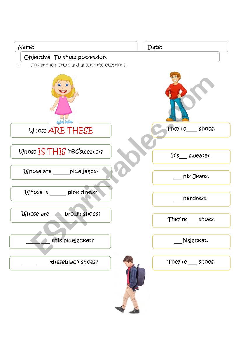 Possessive Adjectives (his - her)