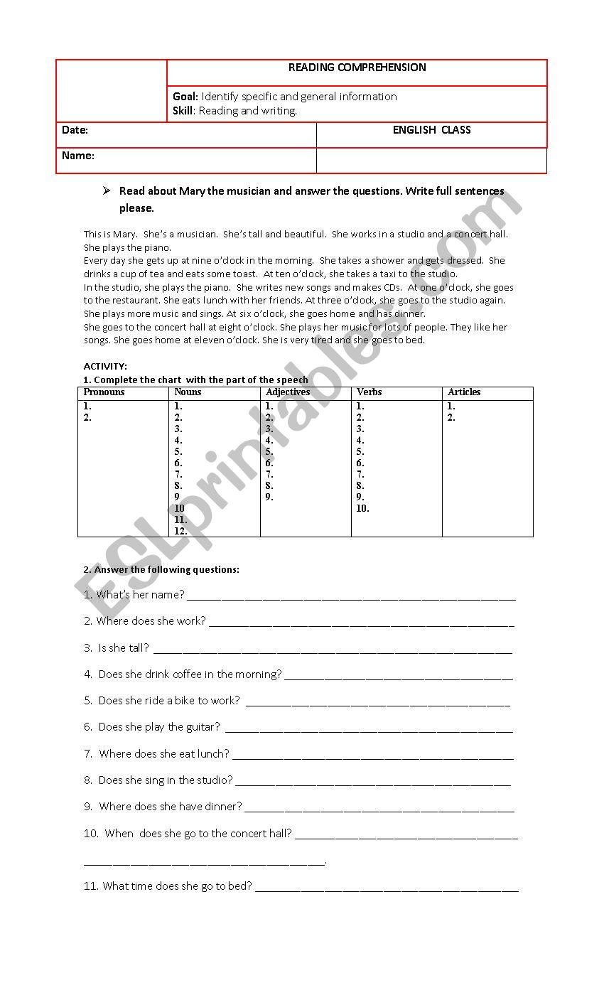 Daily Routine  worksheet