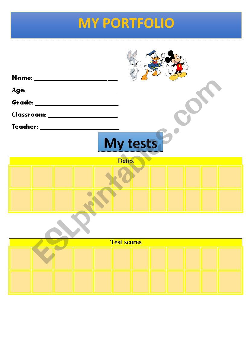 My portfolio worksheet