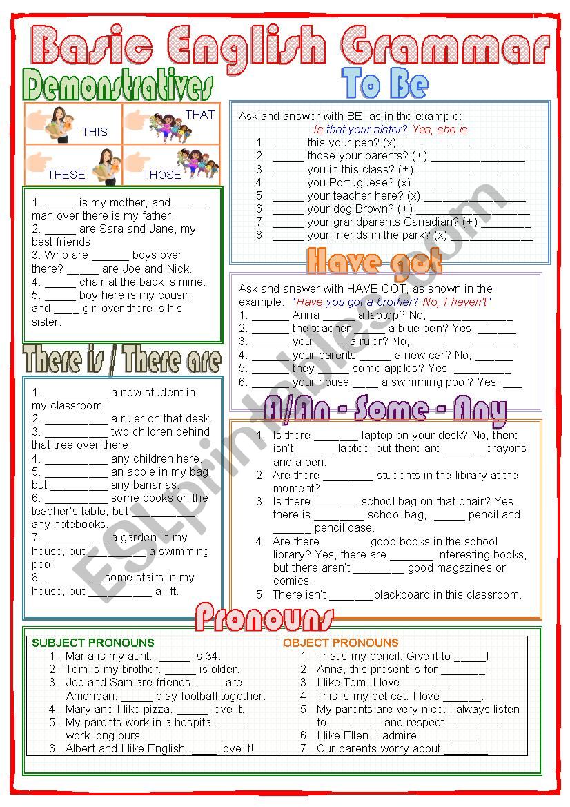 Basic English Grammar worksheet