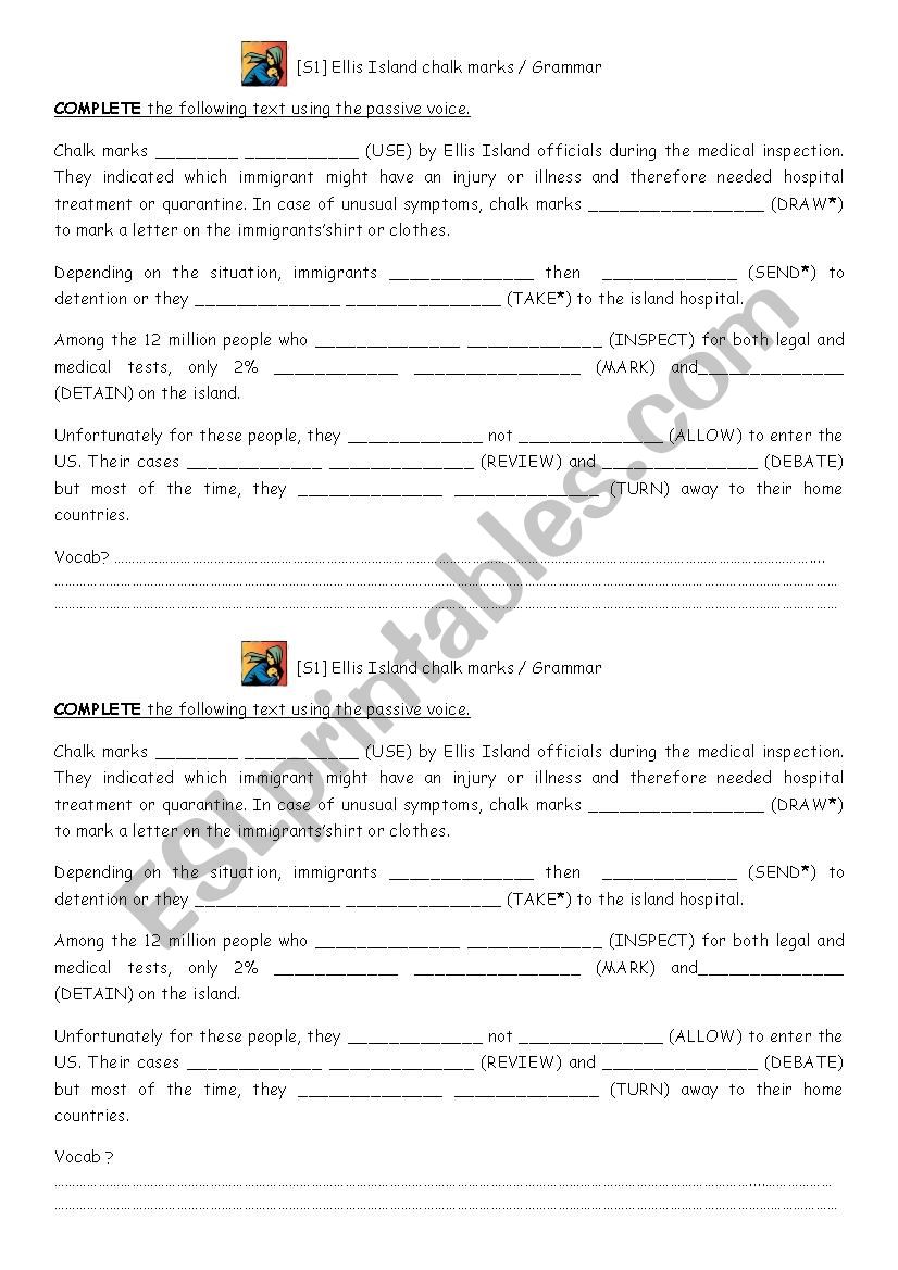 Ellis Island  worksheet