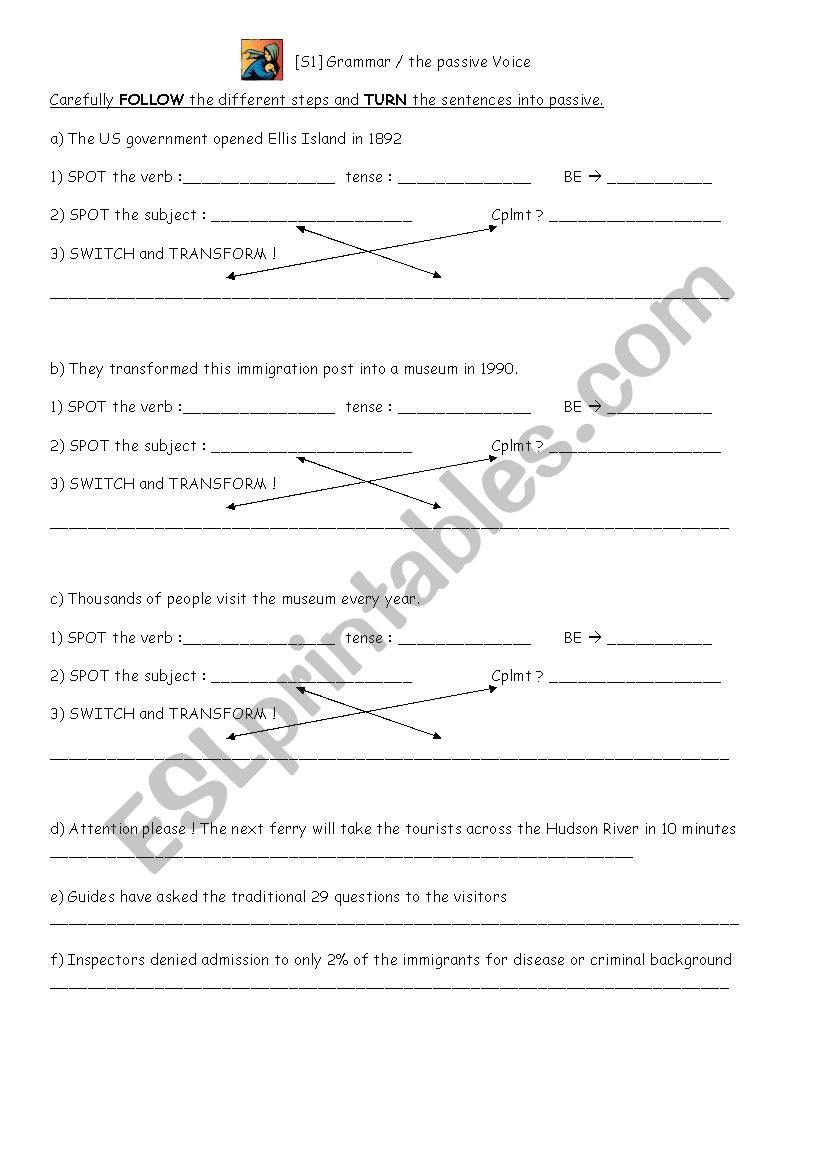 Ellis Island worksheet