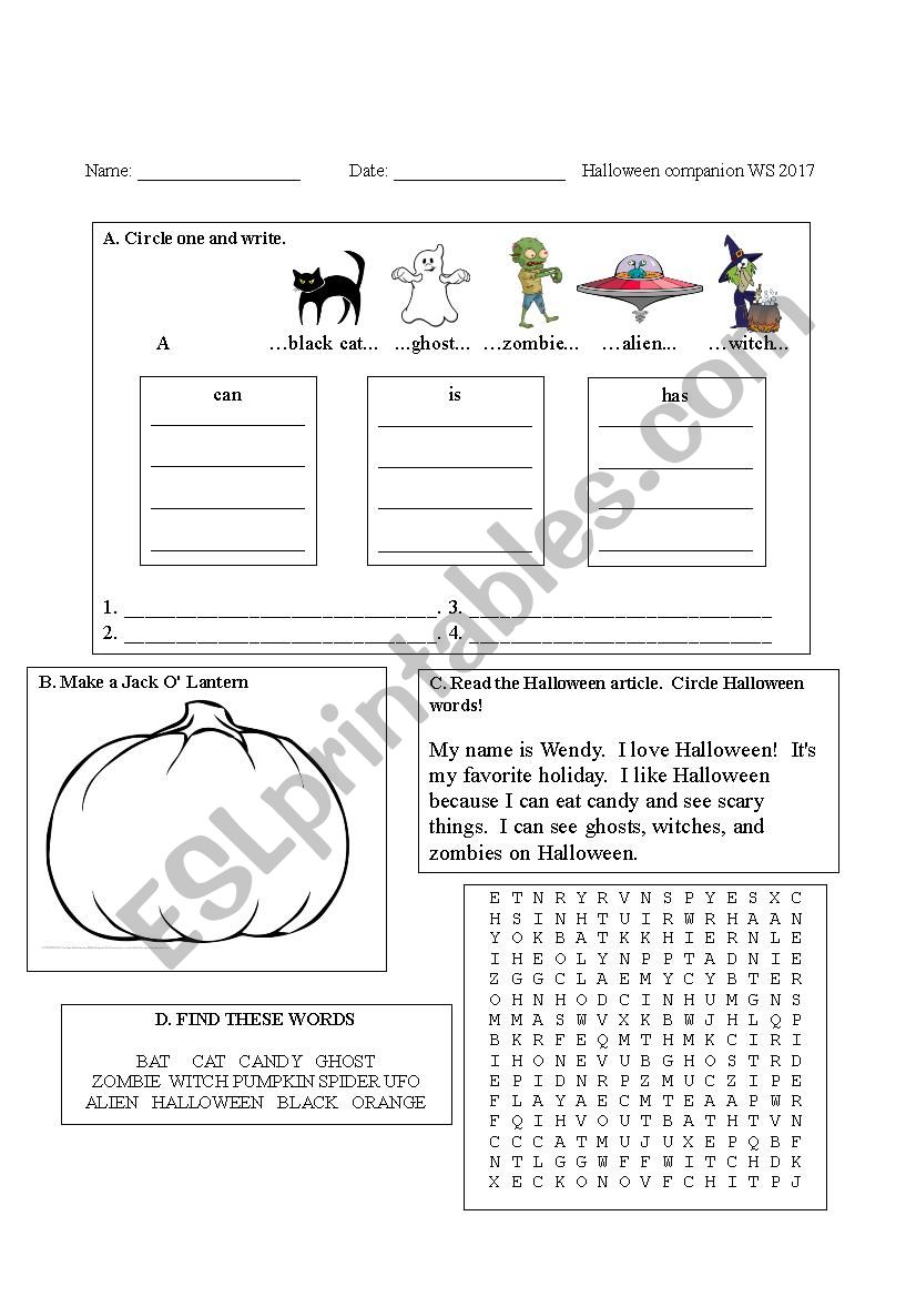 Halloween PPT with Graveyard flash game included companion worksheet