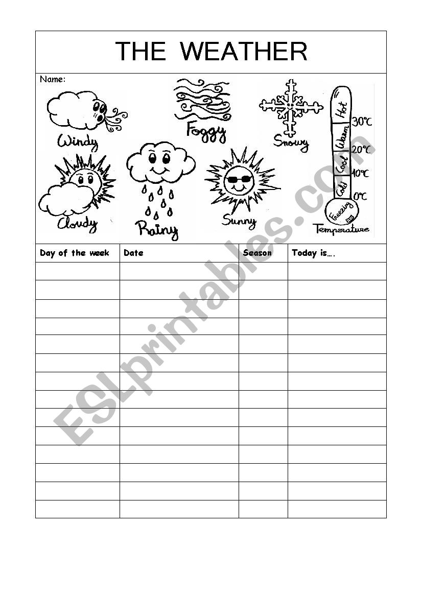 Weather worksheet worksheet