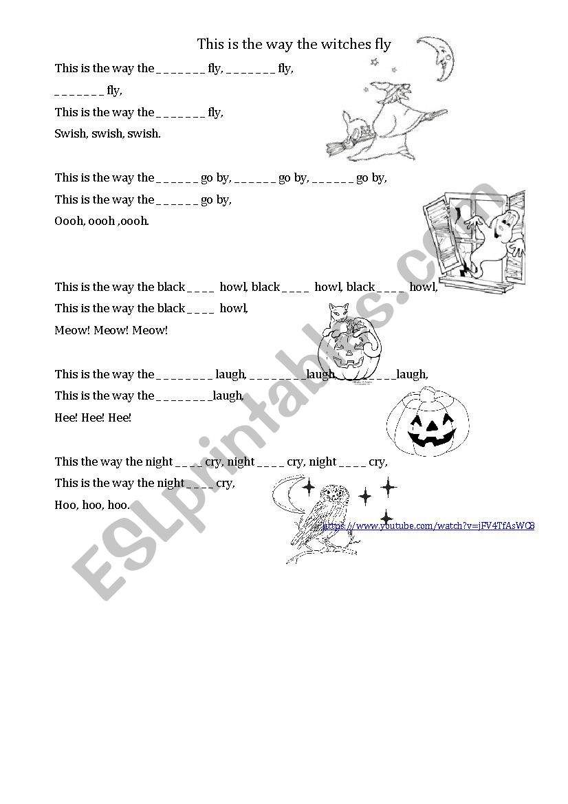 Song The way the witches fly worksheet