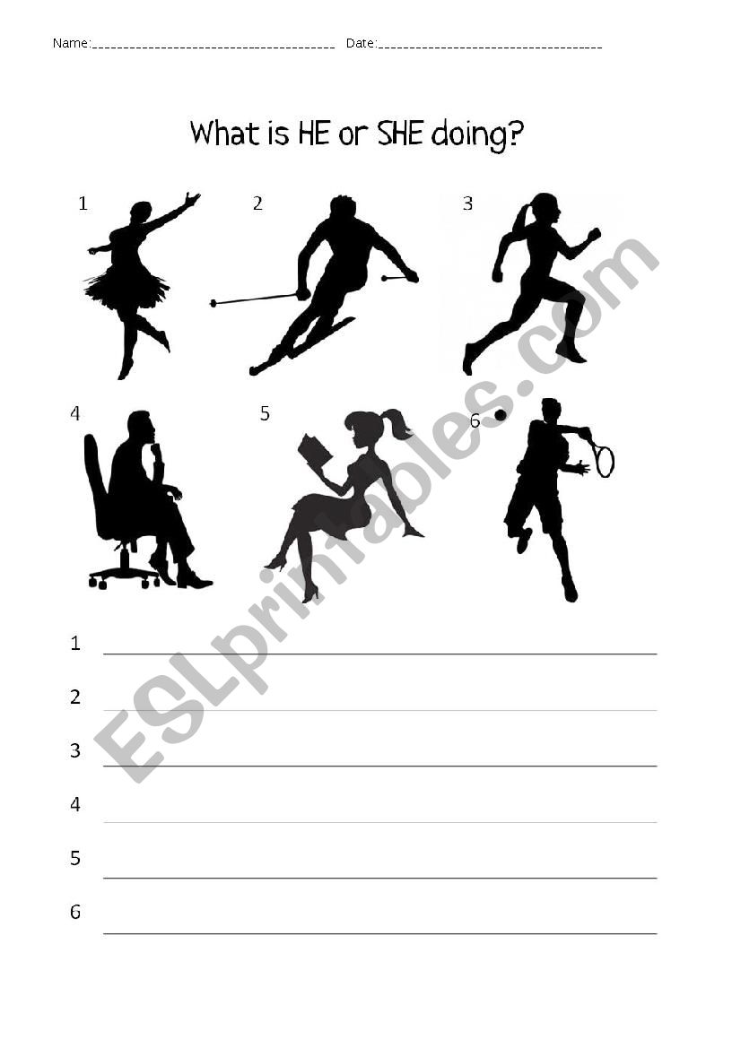 Present Continuous 3rd person worksheet