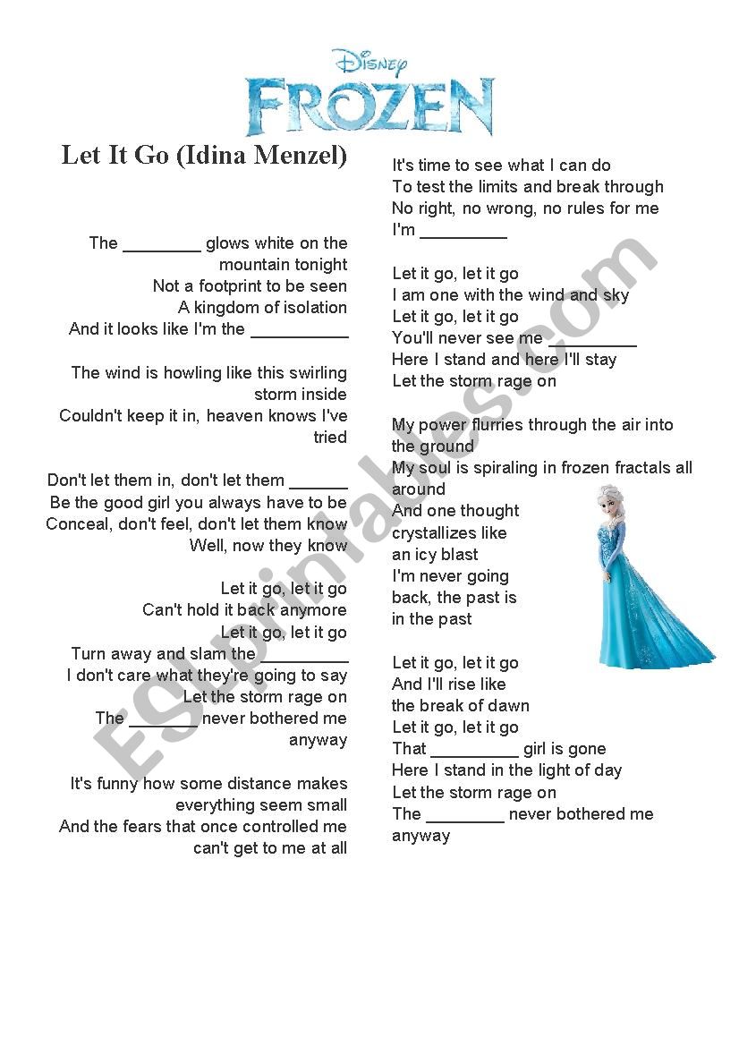 Frozen - Part 1 of 2 worksheet