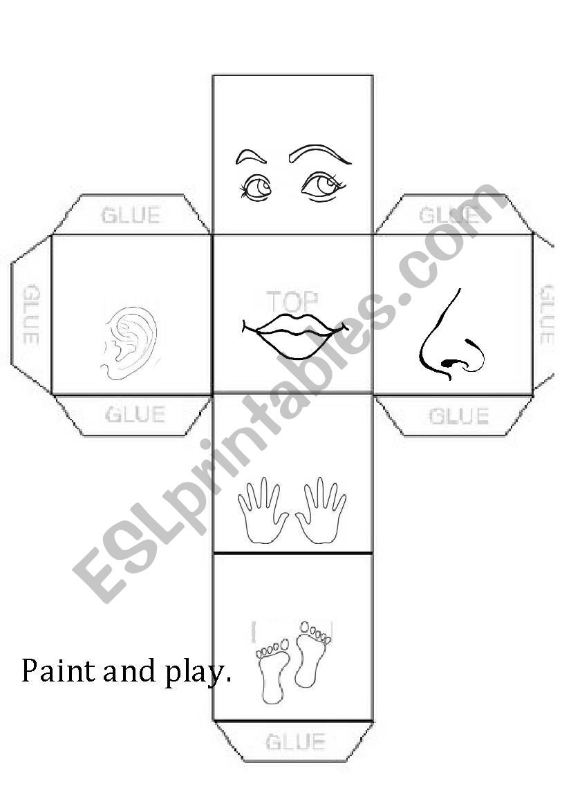 Body parts - dice  worksheet