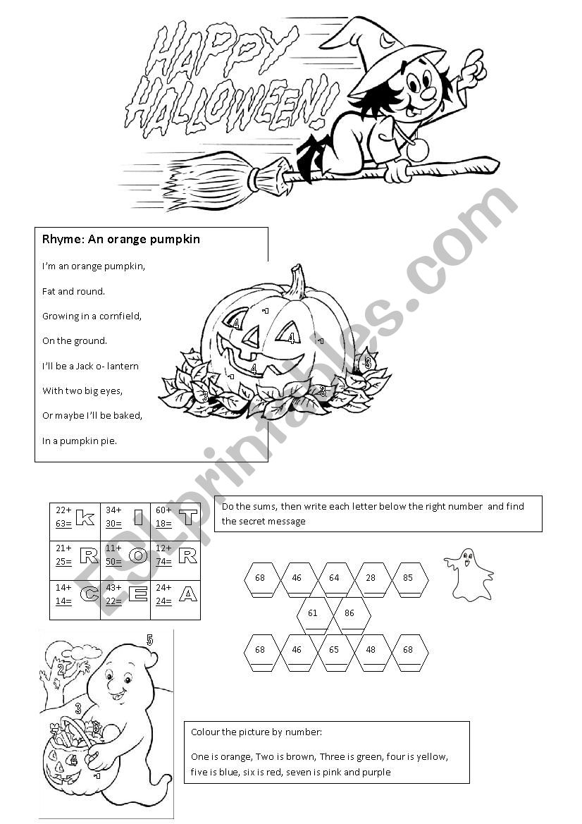 Happy Halloween worksheet