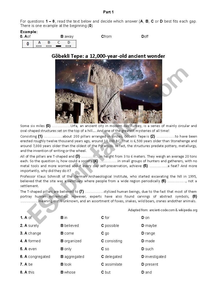 Cambridge FCE mock exam 2 - Use of English 