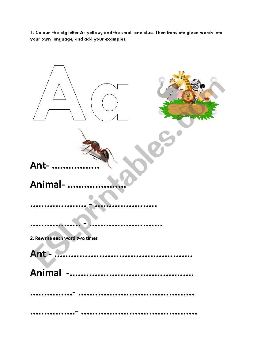 Alphabet- A worksheet