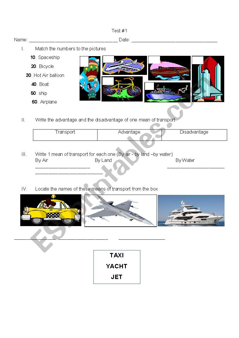 SPORTS worksheet