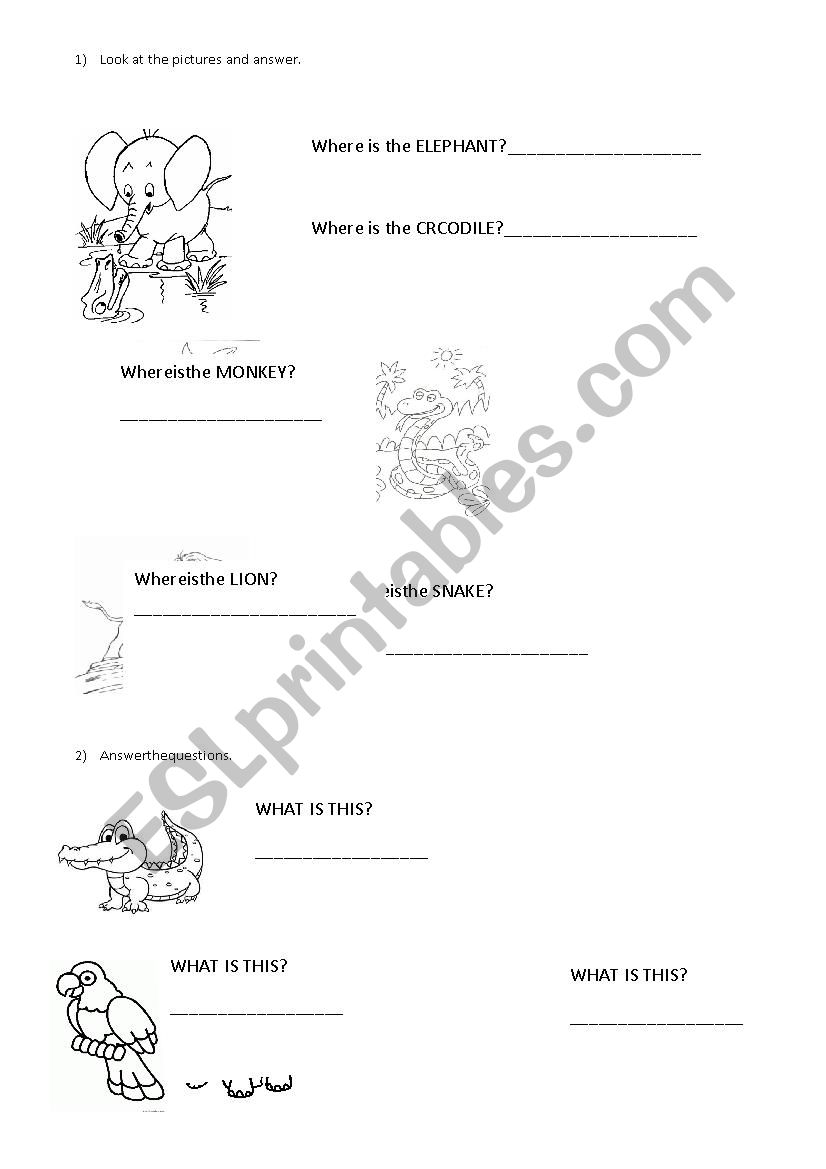 Animals and habitats worksheet