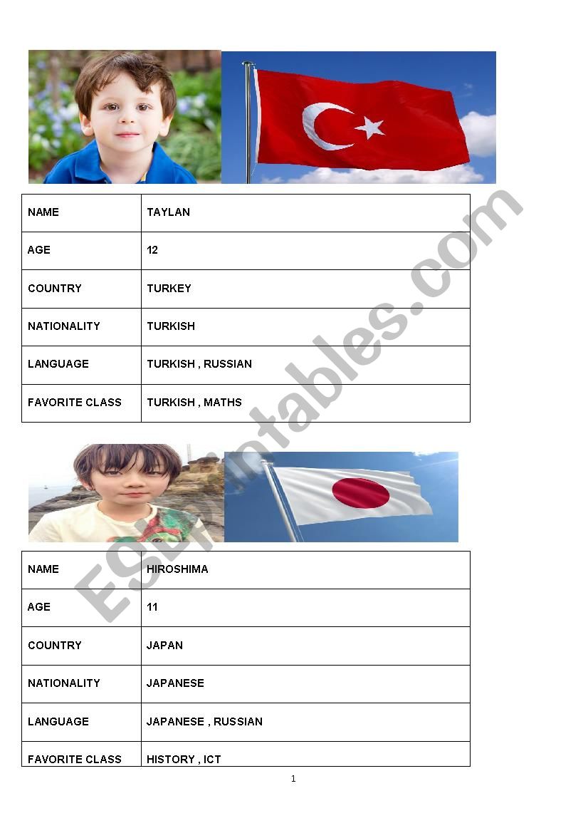 COUNTRIES AND NATIONALITIES 2 worksheet