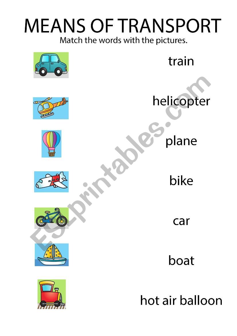 Transportation worksheet