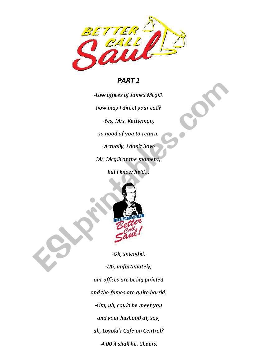 Better Call Saul worksheet