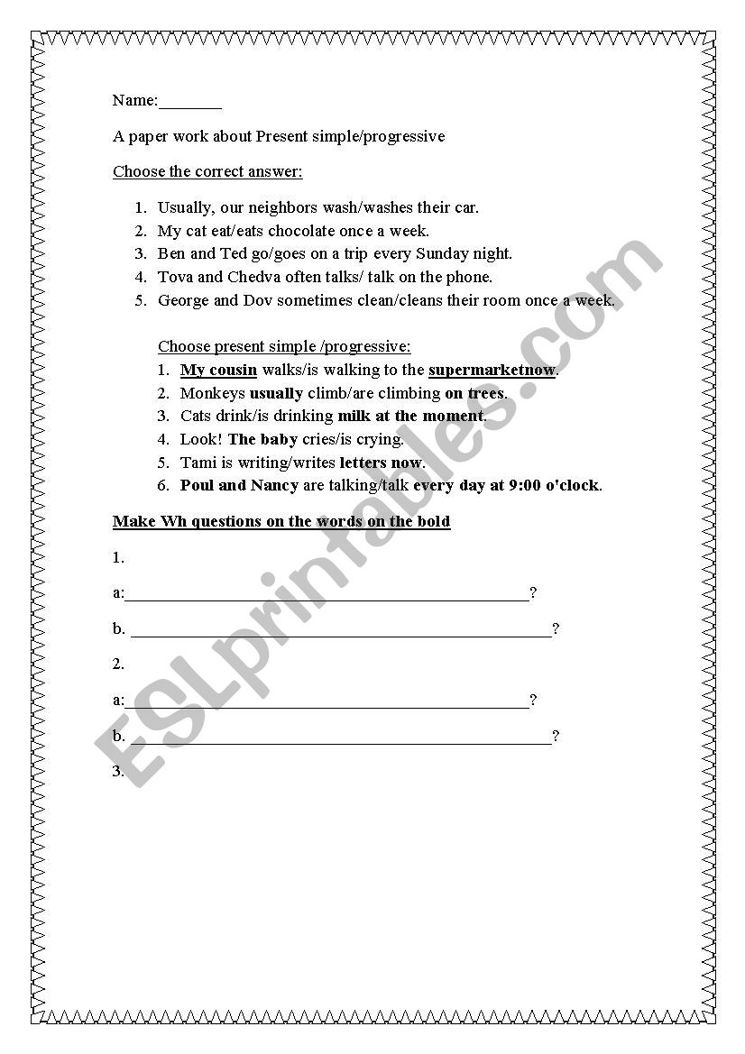 BasicGrammar practice worksheet