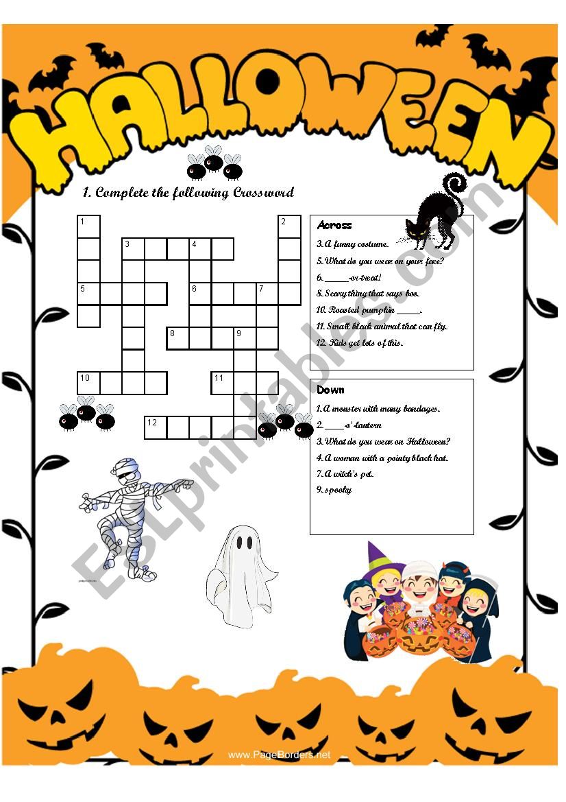 Halloween Crossword worksheet