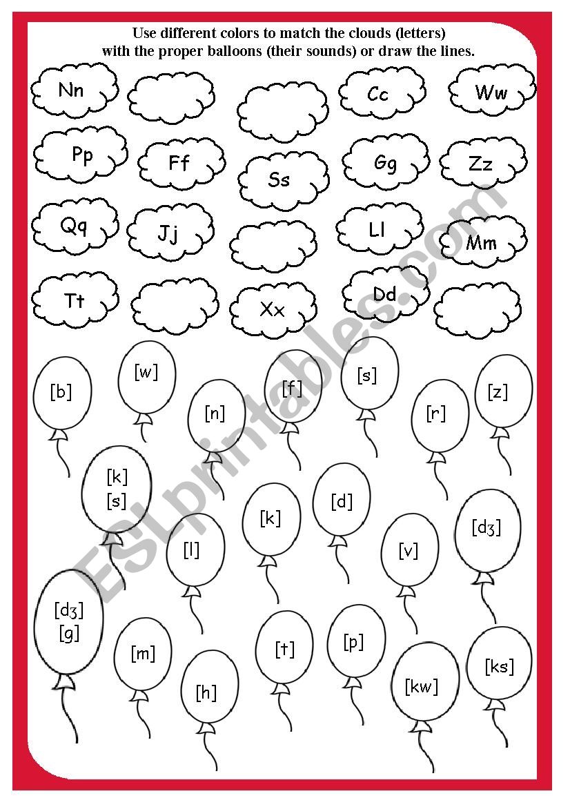 Letters and Sounds worksheet