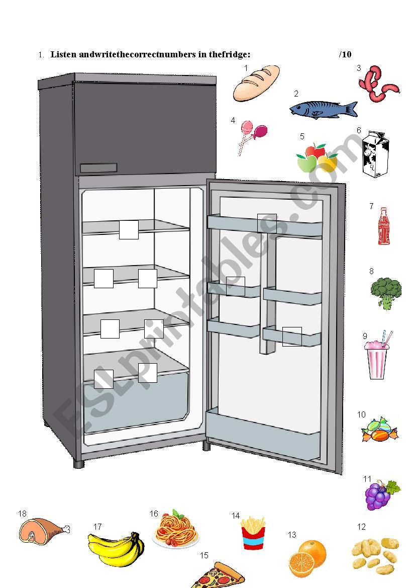 Listening Comprehension Food worksheet