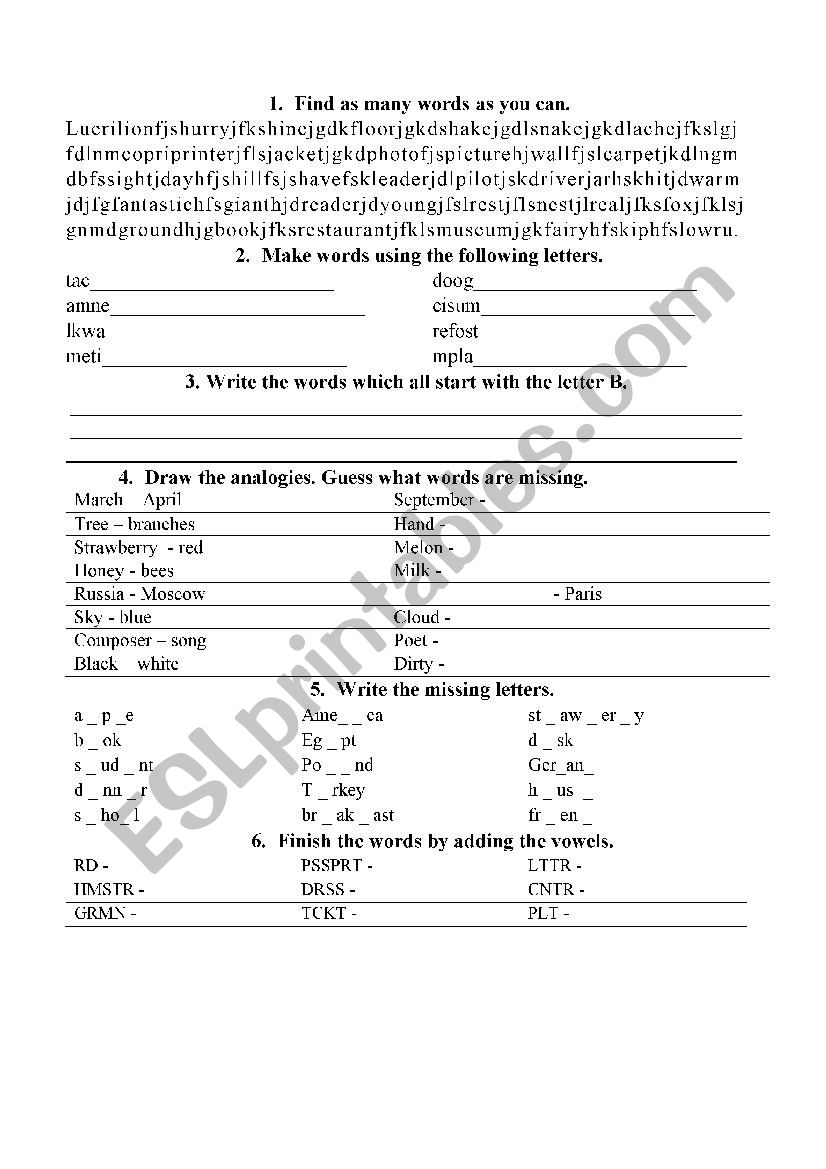 Vocabulary Practice 1 worksheet