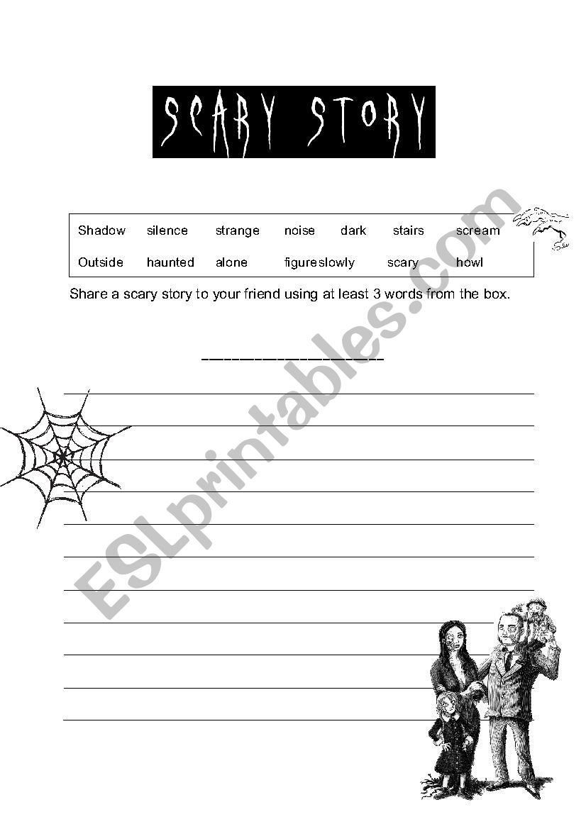 Scary Story worksheet