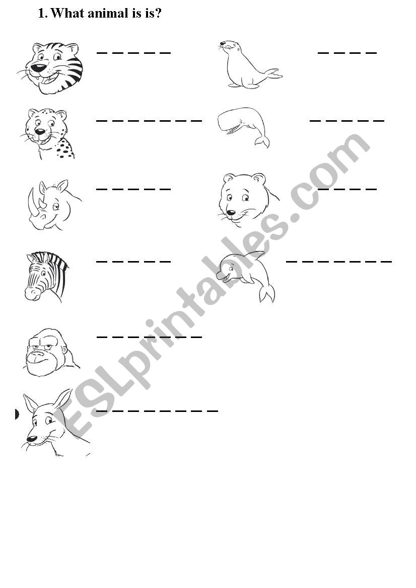 what animal is it? worksheet