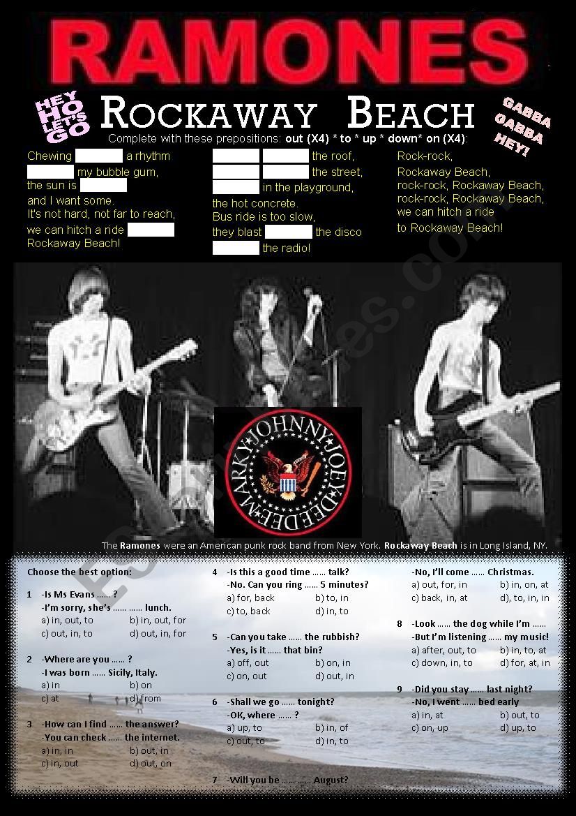 Ramones - Rockaway Beach worksheet