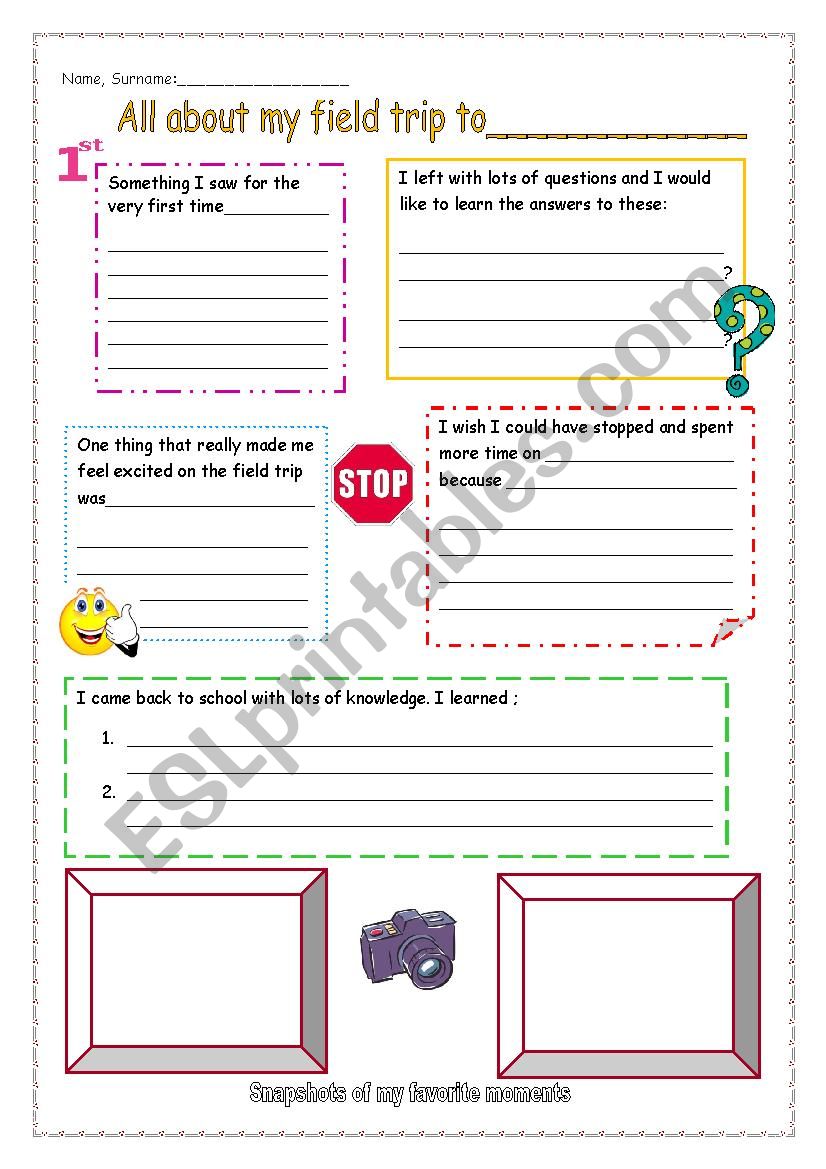 Field Trip Reflection worksheet