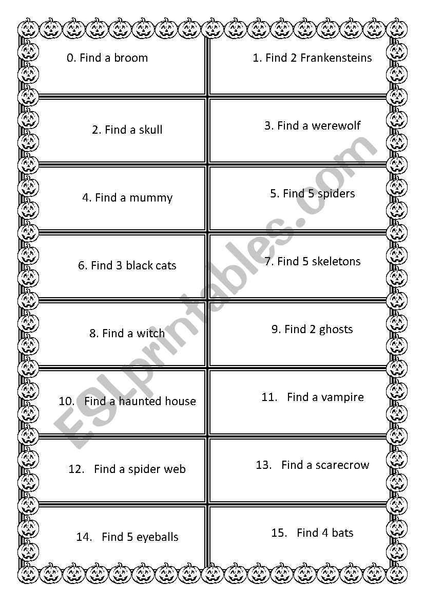 Halloween treasure hunt game for kids