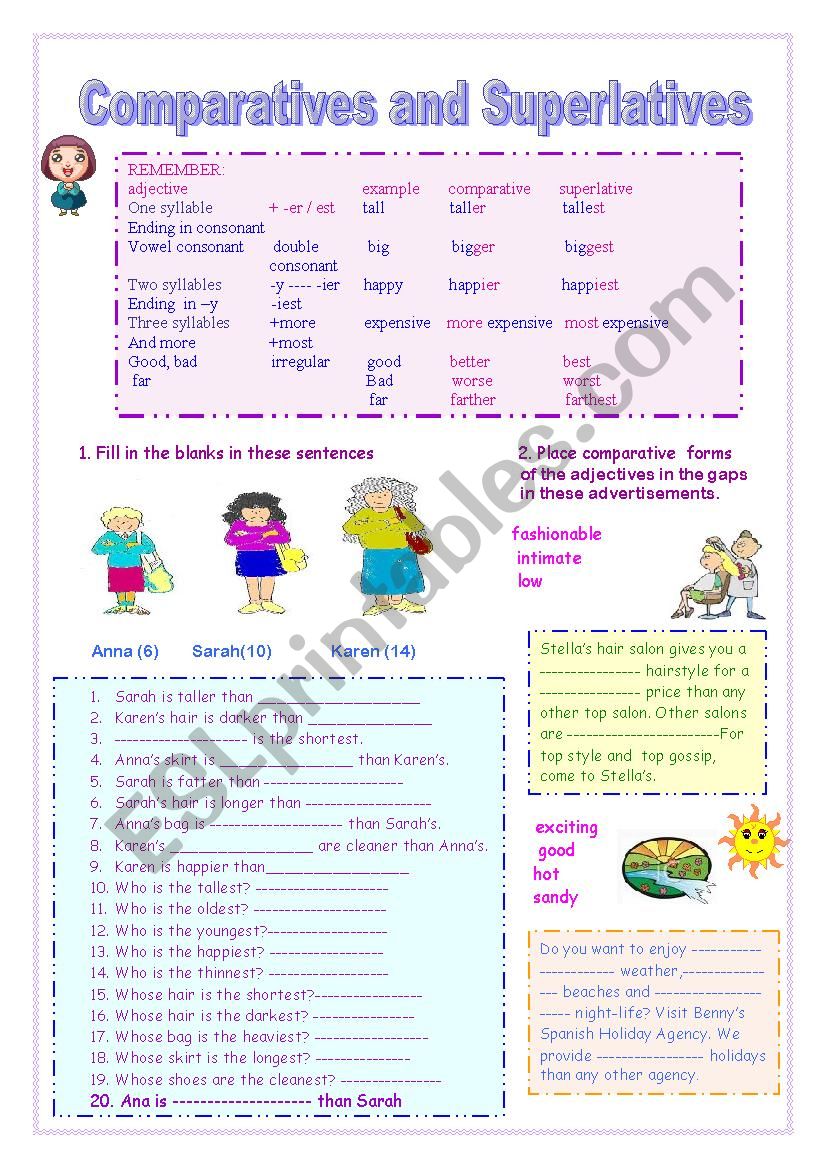 comparatives worksheet