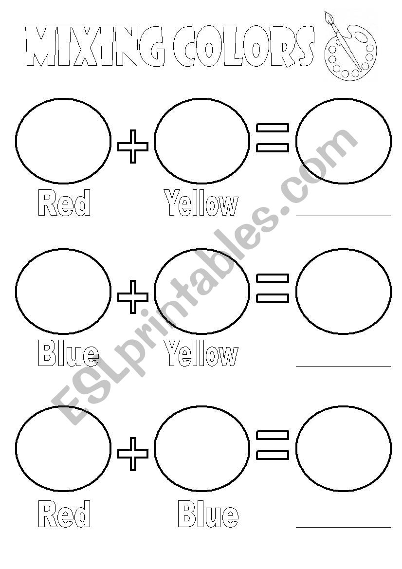 Mixing colors worksheet