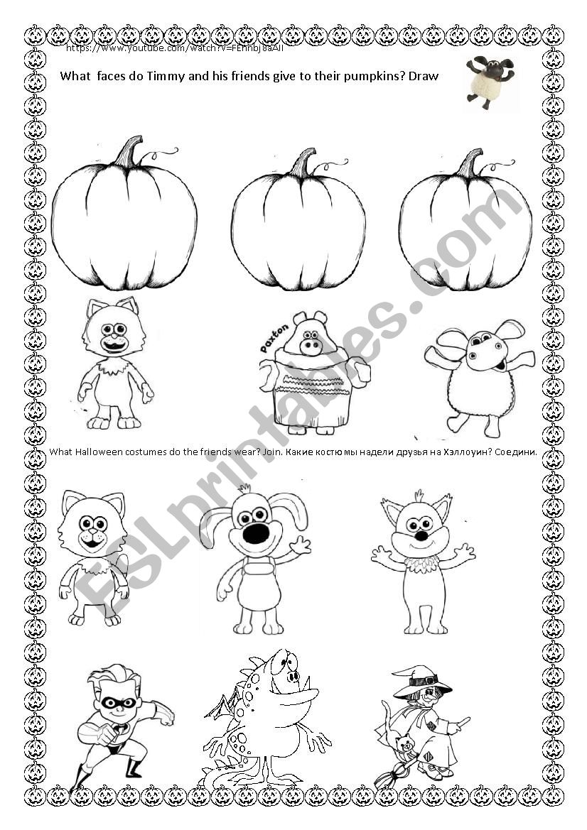 Halloween fun with Timmy time worksheet