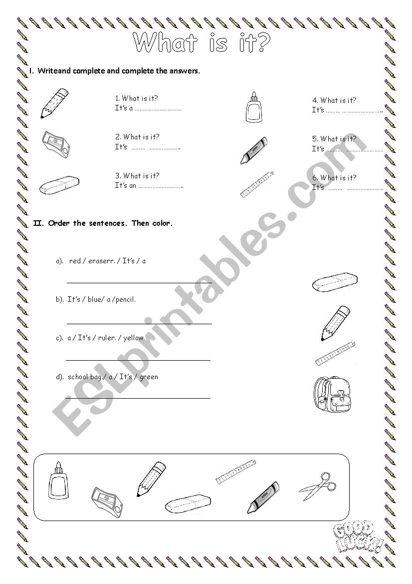 What is it? worksheet