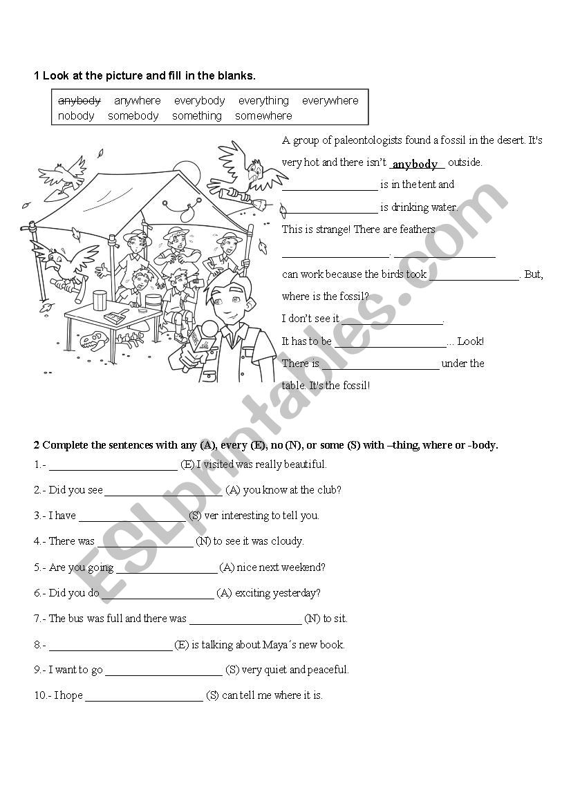 Indefinite Pronouns worksheet