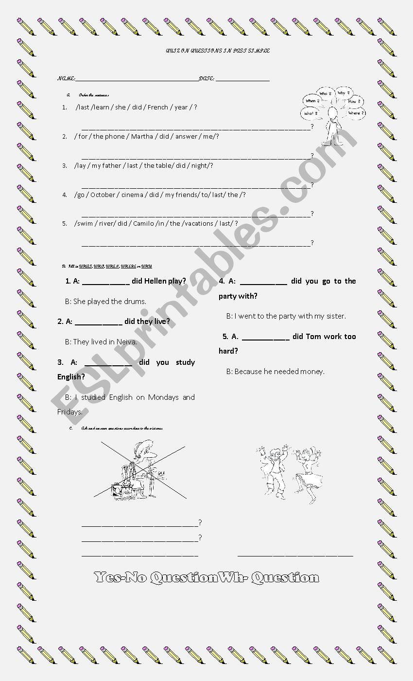 Quiz on Questions in Simple Past