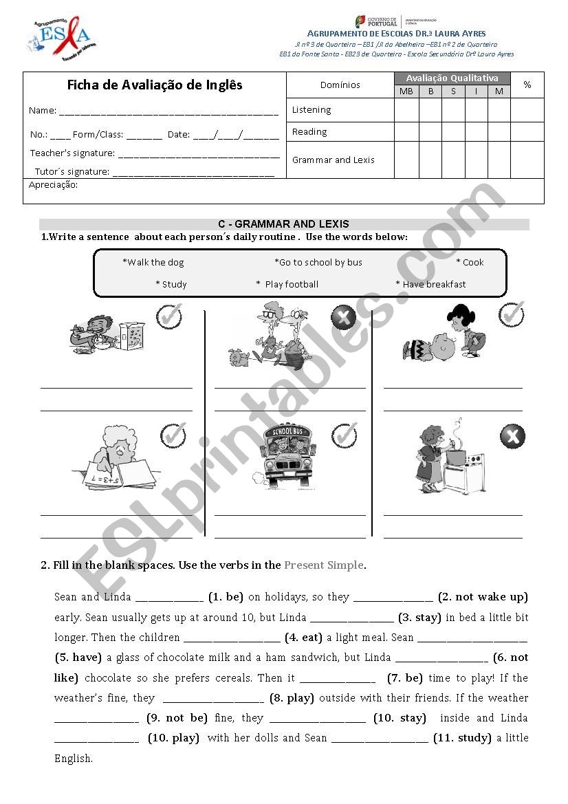 6th form test part 2 worksheet