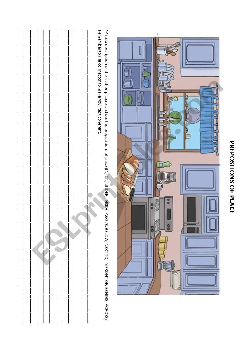 PREPOSITIONS OF PLACE worksheet