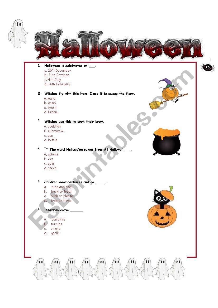 Halloween worksheet