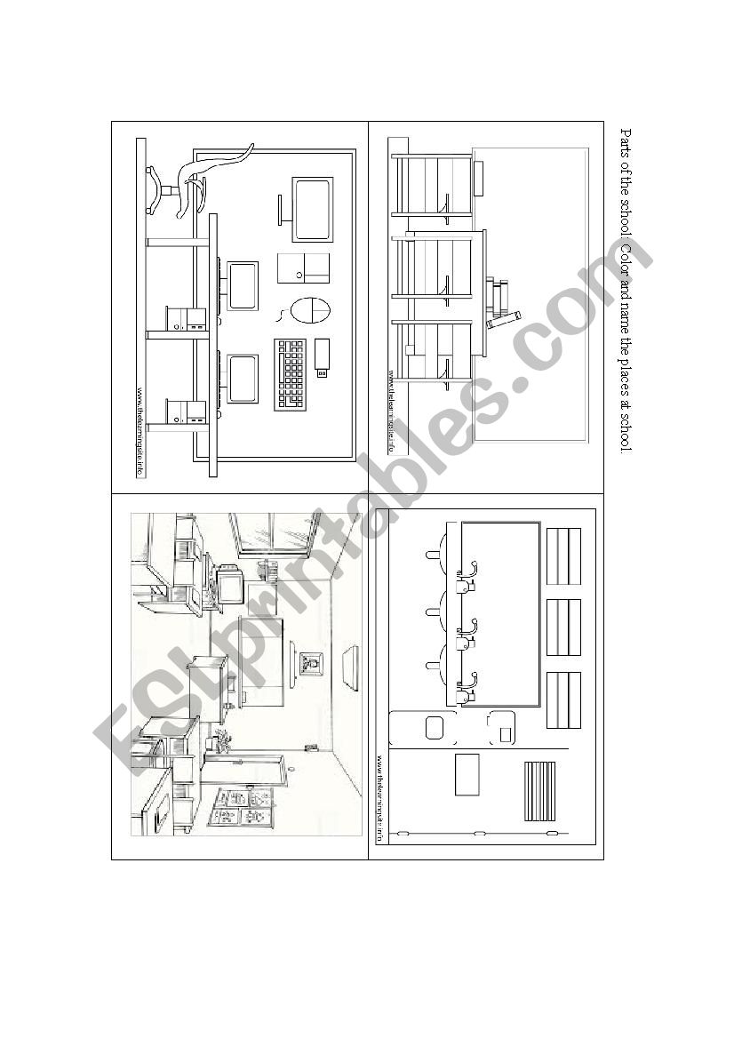 Parts of the school worksheet