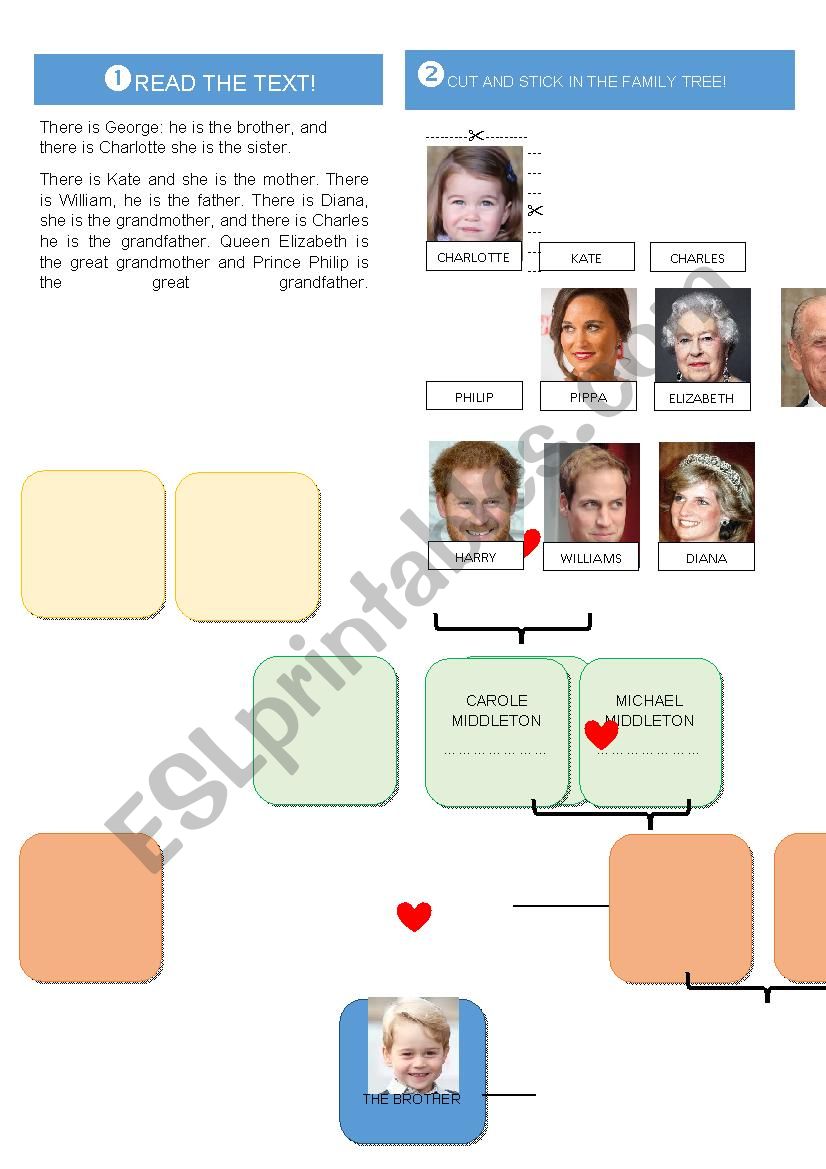 Royal family tree  worksheet