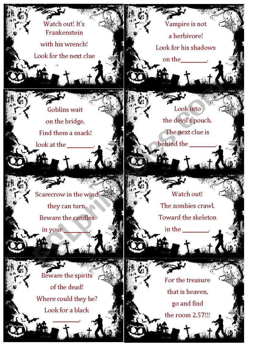 Halloween Scavenger Hunt worksheet