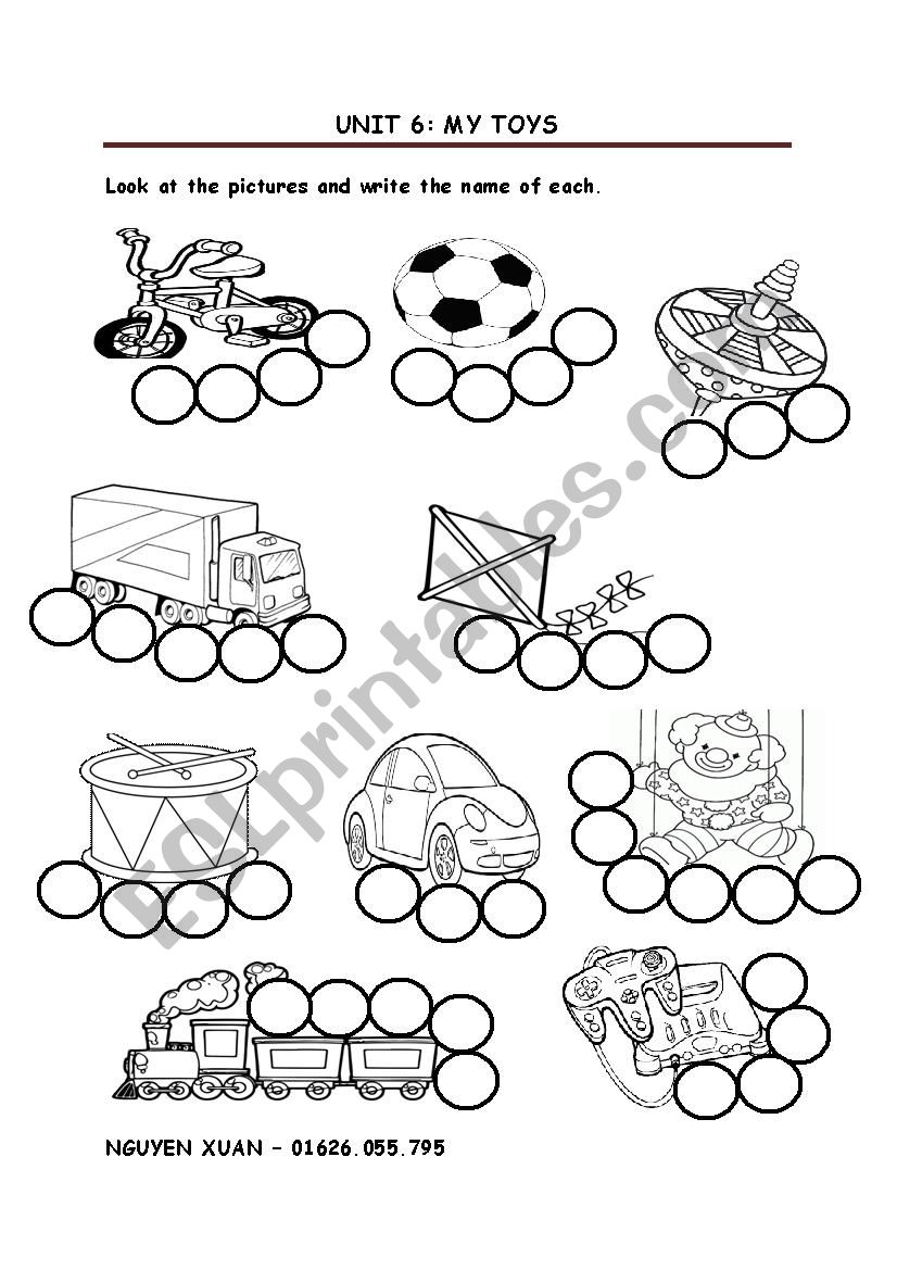 TOYS worksheet