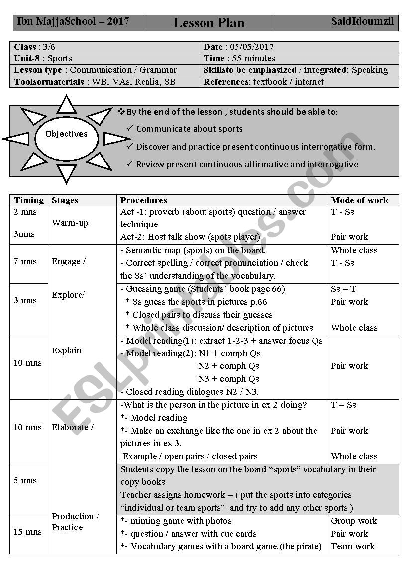 lesson plan using board games worksheet