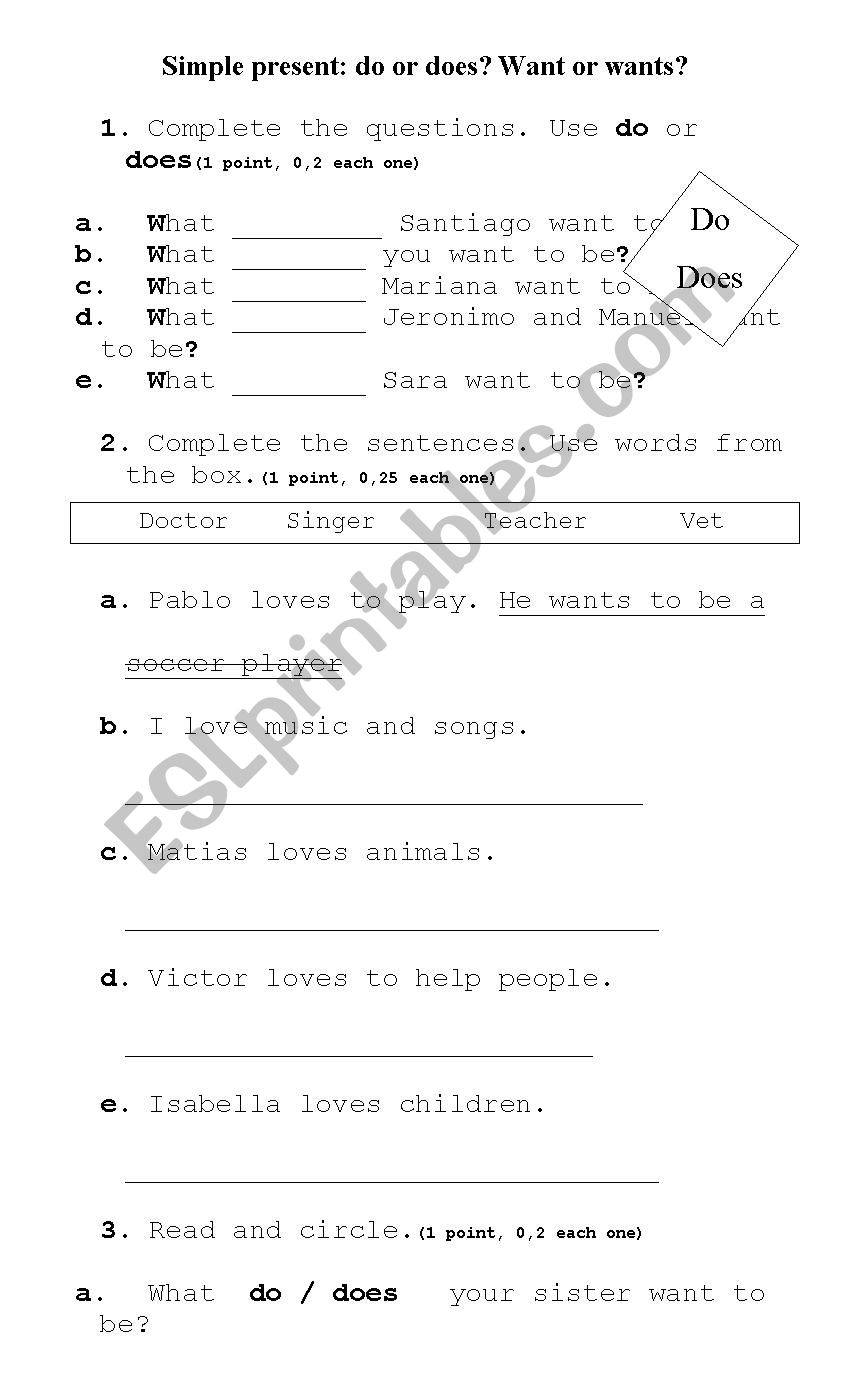 Simple present   worksheet