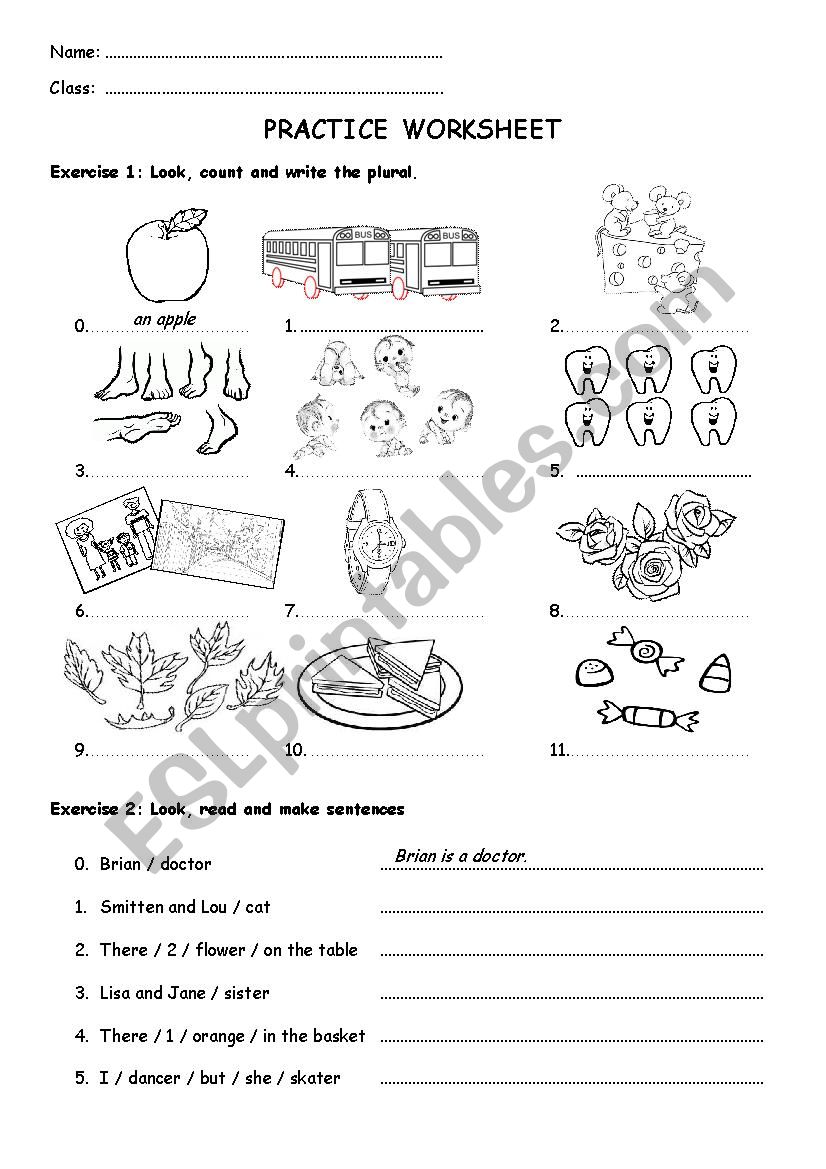 Plural nouns and Present simple with tobe