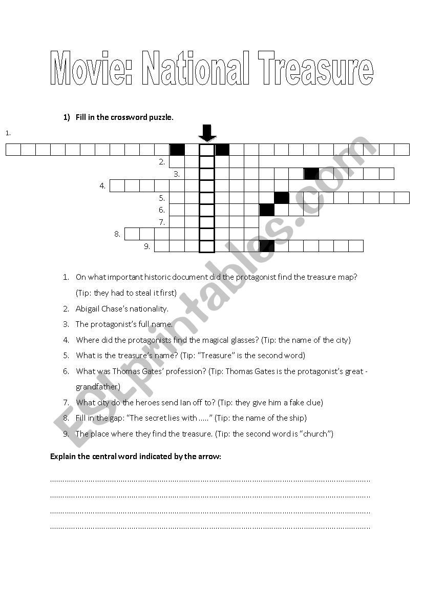 Worksheet National Treasure worksheet