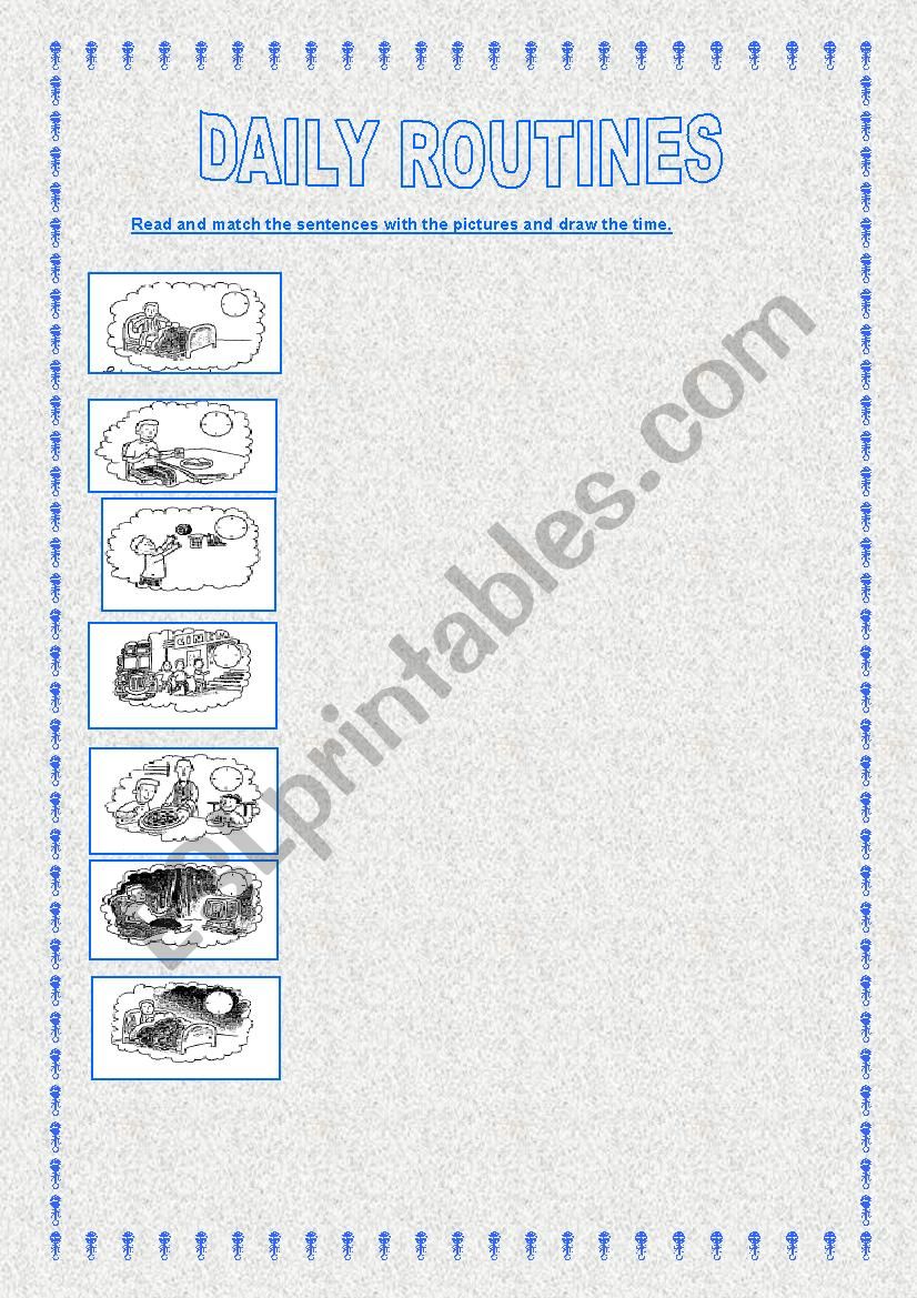 Daily Routines worksheet