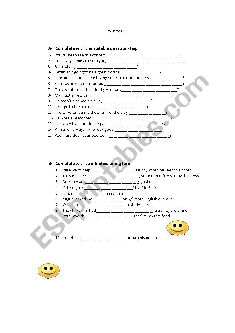 Grammar worksheet