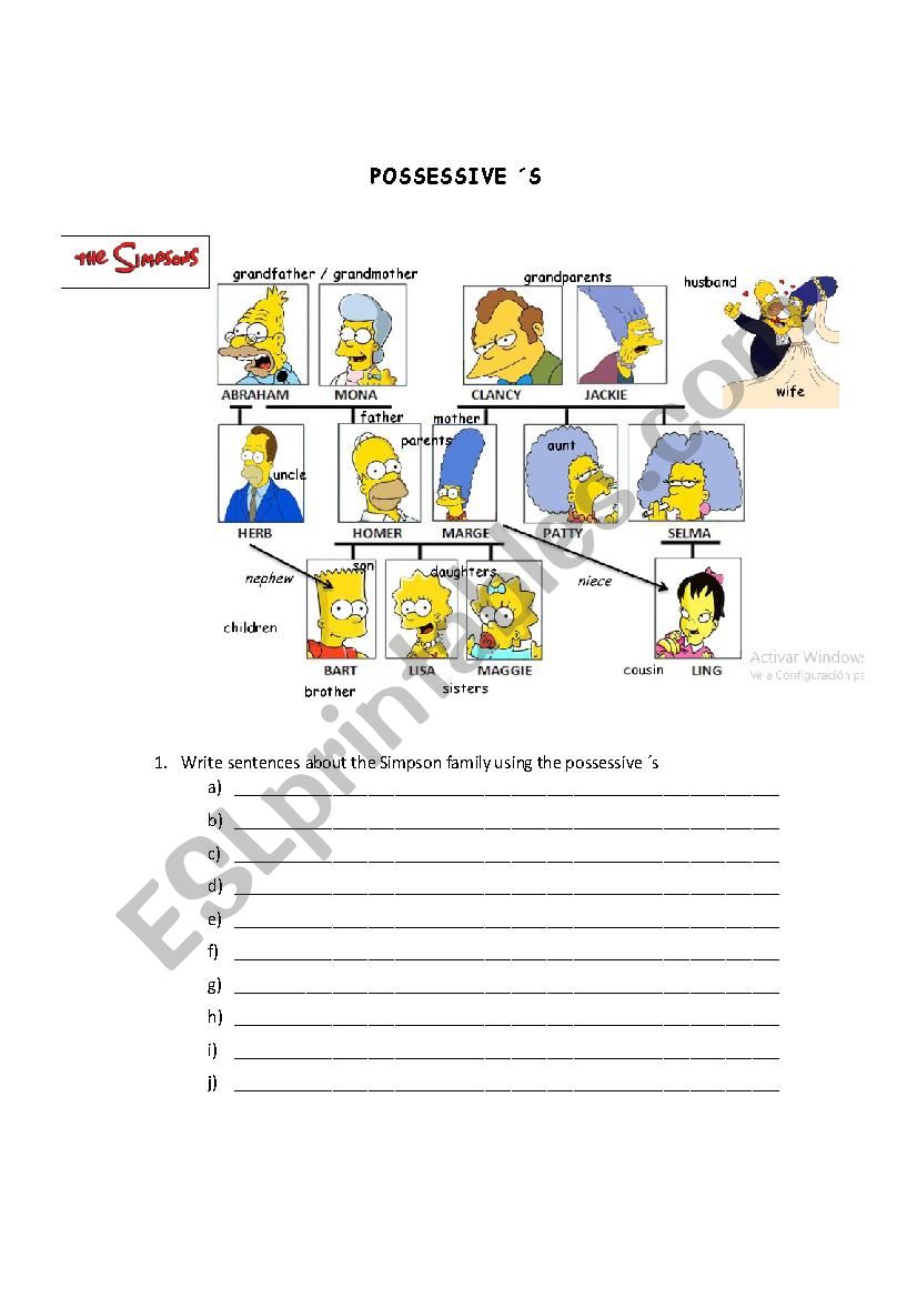 possessive worksheet